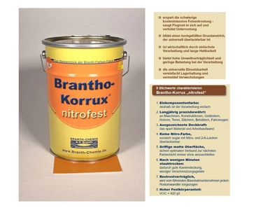 5l Brantho Korrux nitrofest RAL 2000 orange Rostschutz Metallschutz Farbe matt