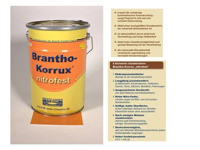 5l Brantho Korrux nitrofest RAL 2011 tieforange / kommunalorange Rostschutz matt