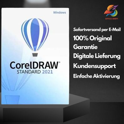 CorelDRAW Standard 2021, Dauerlizenz, Windows, Download, 5 min per Mail