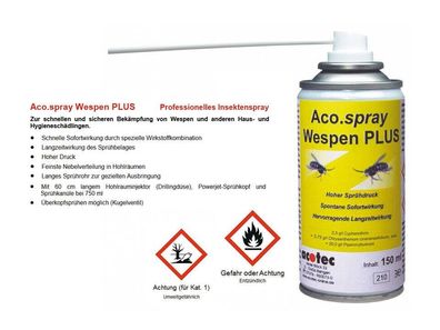 1x Aco. spray Wespen PLUS 150 ml Wespen Spray Schädlingsbekämpfung Fliegenspray