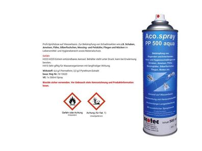 Aco. Spray PP 500 Aqua Insekten Schutz Vernichter Spray gegen Ungeziefer