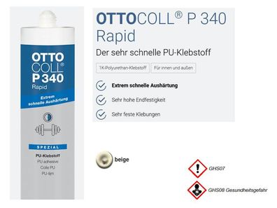 1x OttoColl Rapid 310 ml beige C1038 Montage Kraft Kleber Klebstoff Kartusche