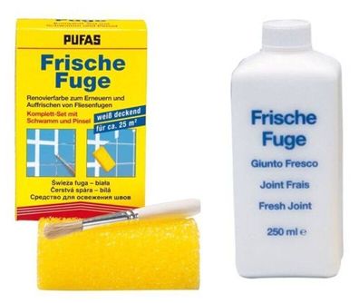 Pufas Frische Fuge Komplettset weiß 250ml inkl. Schwamm und Pinsel