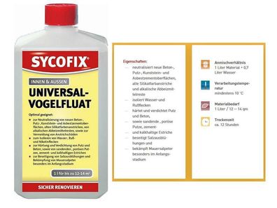 Sycofix Vogelfluat 1l Grundierung Neutralisierung Isolierung Schutz