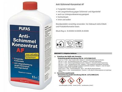 Pufas 1 Liter Anti Schimmel Konzentrat Fungizider Zusatz 1l