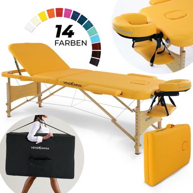 Mobile Massageliege Massagetisch Massagebank 3 Zonen klappbar Tasche Holz