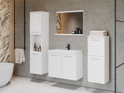 Badmöbel-Set Malo MDF Modern Stil Badezimmer Komplett Badmoebel mit Waschbecken