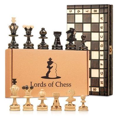 Schachspiel schach Schachbrett Holz hochwertig - Chess board Set klappbar mit Schachf
