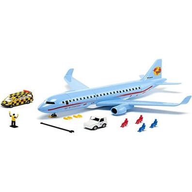 WORLD Verkehrsflugzeug (hellblau, mit Zubehör)
