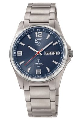 ETT Eco Tech Time Funk-Solar Herrenuhr Everest Gents Titan/Blau EGT-11602-31M