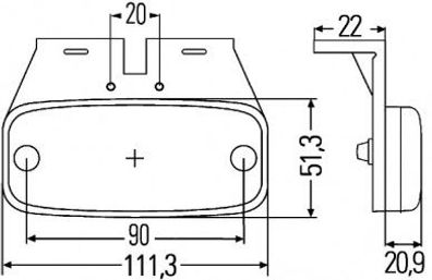 HELLA 2PS 345 600-157 Seitenmarkierungsleuchte - LED - 24V - Anbau - seitlicher Anbau