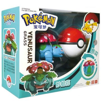 Bisaflor Pokéball Poké Balls Sammler Spielzeug Figur mit Pokeball Pokemon Figuren