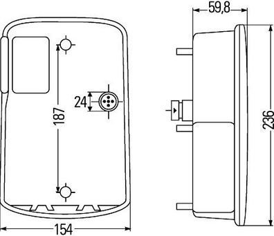 HELLA 2VA 998 233-367 Heckleuchte - Glühlampe - 12V - Anbau - rechts