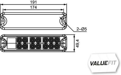 HELLA 2VP 357 021-011 Heckleuchte - Valuefit - LED - 24/12V - links/ rechts