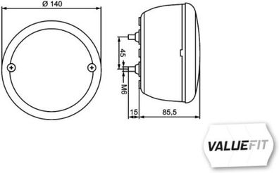 HELLA 2SD 357 026-201 Heckleuchte - Valuefit - LED - 12/24V - rechts/ links