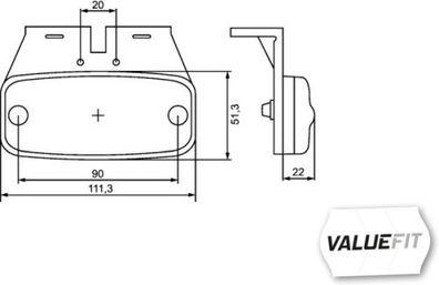 HELLA 2PS 357 008-011 Seitenmarkierungsleuchte - Valuefit - LED - 12/24V - Anbau - se