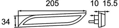 HELLA 2PS 013 306-091 Seitenmarkierungsleuchte - Shapeline Style - LED - 12/24V - ges