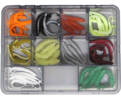 Gummiköder FTM Omura Baits Mix Box 4 50 Forellenköder inkl. Box