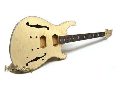 E-Gitarren-Bausatz ML-Factory®PR- Semi II Hollowbody Quilted Top Custom Mahagoni