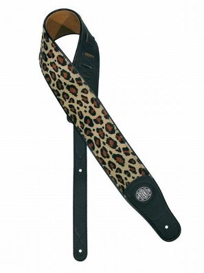 Gitarrengurt "Gaucho" GST-340-LE Leder mit Leopardenfell-Imitation