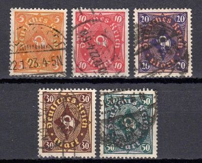 Deutsches Reich Mi. Nr. 205 - 209 gestempelt kompletter Satz, used full set (01)