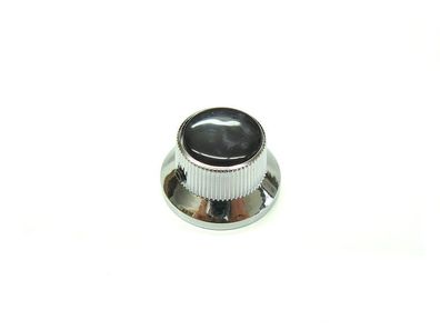 Potiknopf / Bell Knop "Wilkinson" chrom mit Black Pearl Einlage