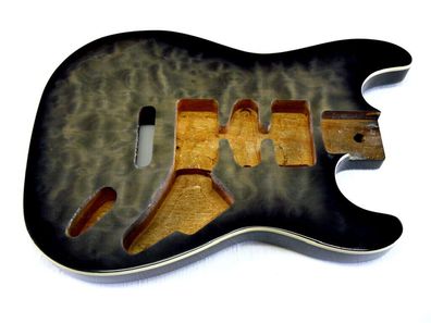 Korpus/ Body I ML-Factory® Mahagoni transparent Black Burst, Quilted Maple Top