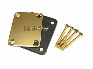 Halsplatte / Neckplate ML-Factory® in gold, mit Kunststoffauflage und Schrauben