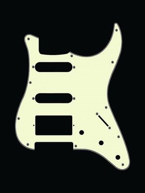 Pickguard Standard 11-Loch 3-lagig mintgrün HSS