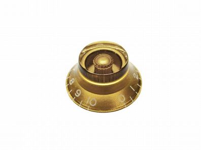 Potiknopf / Bell Knob ML-Factory® transparent gold, für 6mm Riffelachse