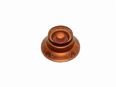 Potiknopf / Bell Knob ML-Factory® transparent amber, für 6mm Riffelachse