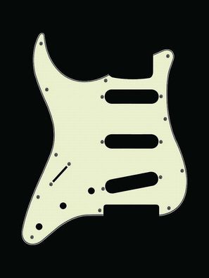 lefthand / linkshand Pickguard Standard 11-Loch 3-lagig mintgrün SSS