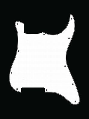 Pickguard Standard 11-Loch 3-lagig weiss ohne Fräsungen