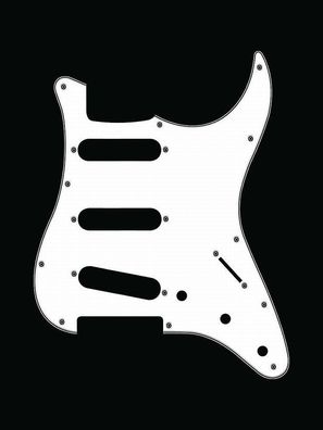 Pickguard E-Gitarre I Standard 11-Loch 3-lagig Weiss SSS