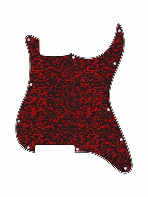 Pickguard E-Gitarre I Standard 11-Loch 3-lagig Tiger Red ohne Fräsungen