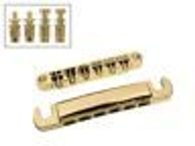 LP Style Bridge / Brücke + Saitenhalter ML-Factory® gold für 12-Saiter