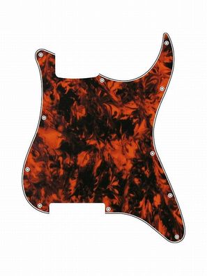 Pickguard E-Gitarre I Standard 11-Loch 3-lagig Marble Orange ohne Fräsungen