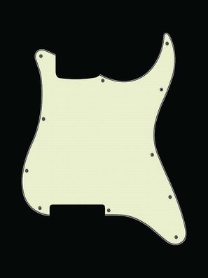 Pickguard E-Gitarre I Standard 11-Loch 3-lagig mintgrün ohne Fräsungen