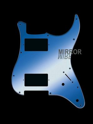 Pickguard E-Gitarre I Standart 11-Loch 2-lagig Mirror Blue / Spiegel Blau HH