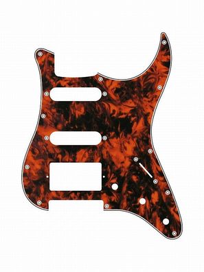 Pickguard E-Gitarre I Standard 11-Loch 3-lagig Marble / Marmor Orange HSS