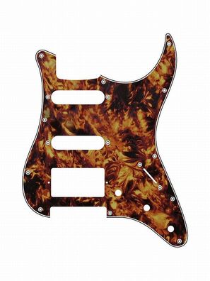 Pickguard E-Gitarre I Standard 11-Loch 3-lagig Marble / Marmor Yellow HSS