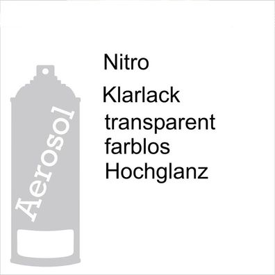 Nitrocellulose Lack Spray / Nitro Lack 400ml hochglanz transparent farblos