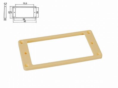 Humbucker - Rahmen ML-Factory® creme Hals-Position / für gerade Decke