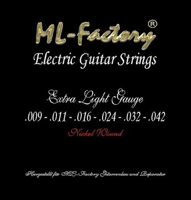 E-Gitarren Saiten ML-Factory® Extralight 09-42, Made in USA