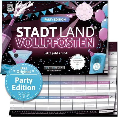 STADT LAND Vollpfosten® - PARTY Edition - "Jetzt geht’s rund."