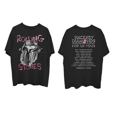 The Rolling STONES Hackney Diamonds T-Shirt Bus Tour schwarz Grösse L Rar Neu