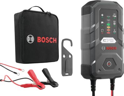 Bosch C70 Kfz-Batterieladegerät 10 Ampere mit Erhaltungsfunktion - Lädt 12-24 V