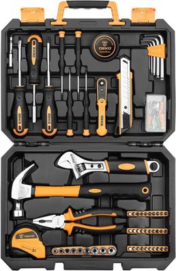 DEKO 100-teiliges Reparaturwerkzeug-Set für den Hausgebrauch, Werkzeug Männer