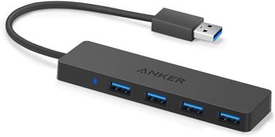 Anker 4-Port USB 3.0 Ultra Flacher Datenhub, Geeignet für Macbook, Mac Pro/ mini