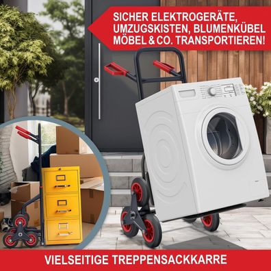 Sackkarre Treppensackkarre klappbar 200kg Tragkraft XL Schaufel 3-Fach Hartgummi